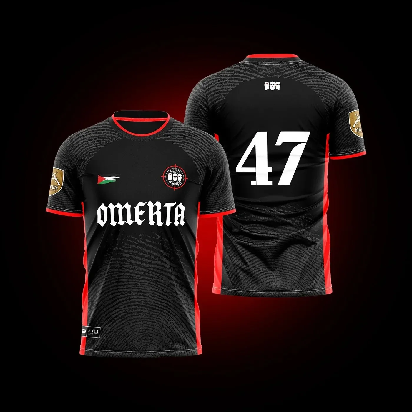 maillot omerta 47t gömlek erkekler rahat siyah beyaz üst y2k giysileri