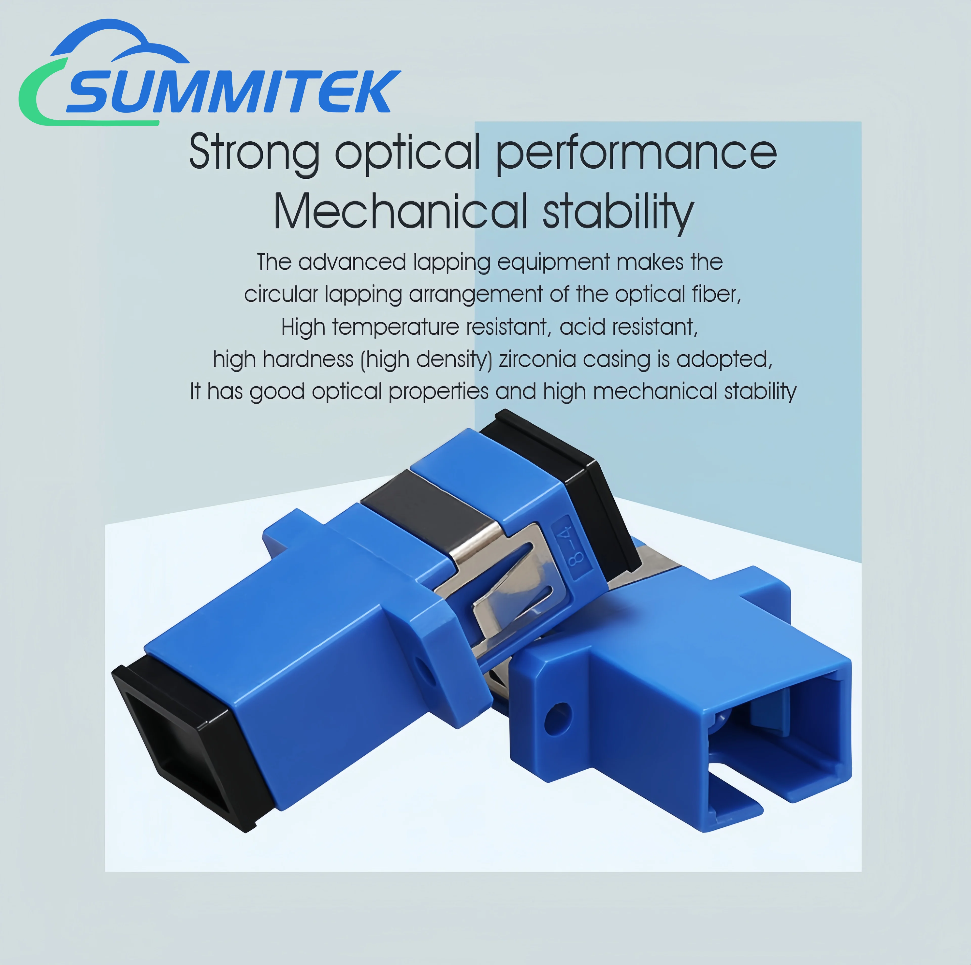 SUMMITEK 5pcs SC APC/UPC Single Mode Fiber Optic Connector Adapter Simplex Flange Head Coupler For Network LAN Connector
