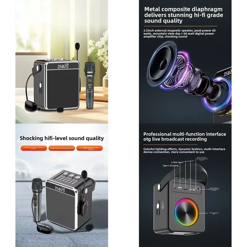 2026for High Power Wireless Loudspeaker Portable Karaoke Bluetooth Speaker for Teaching Rap