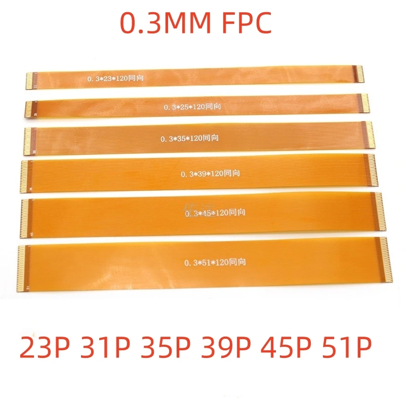 

1PCS FPC yellow cable 0.3 pitch 23p31p35p39p45p51 LCD screen test line fPC flexible printed circuit