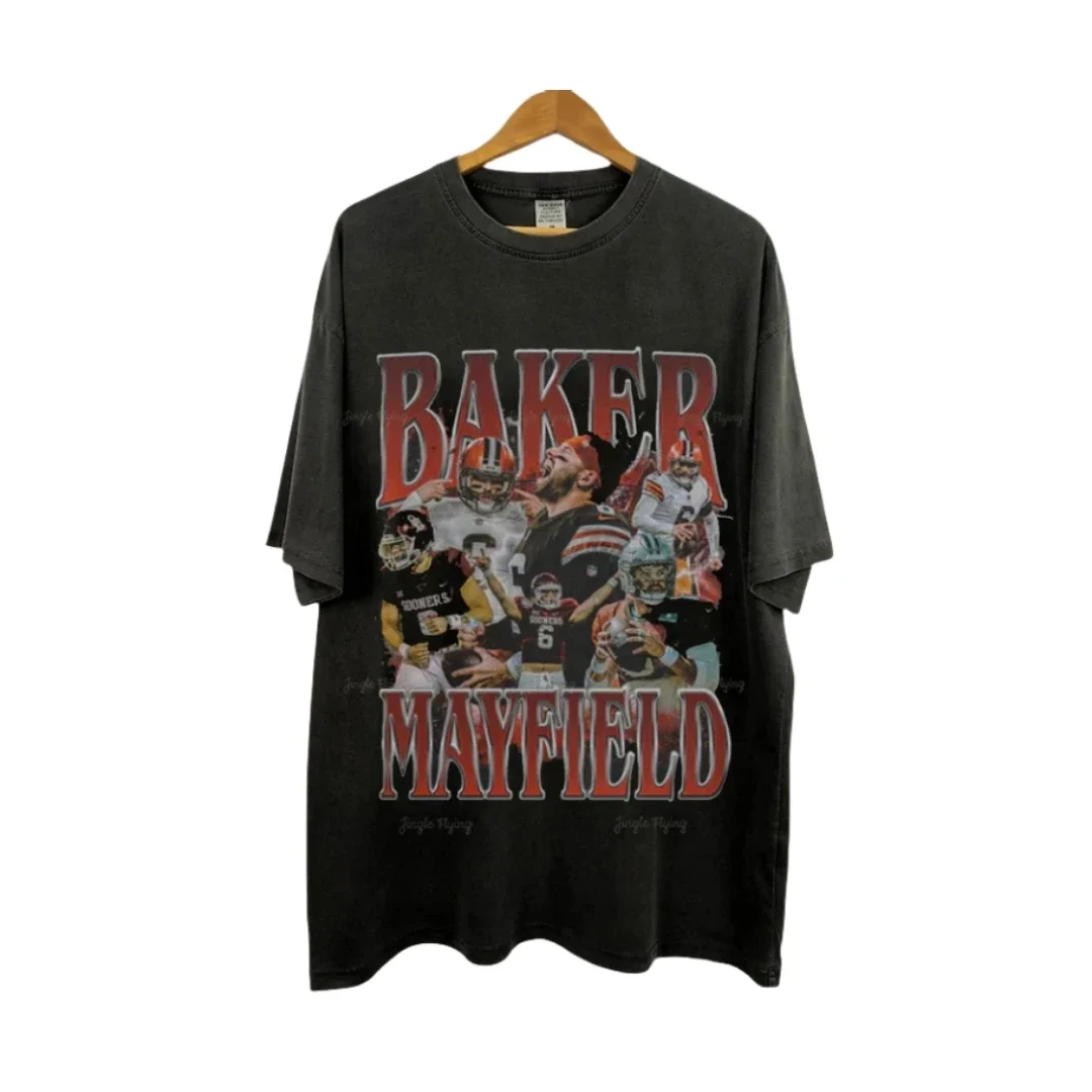 Baker Mayfield Vintage Style Bootleg T-Shirt 90s Graphic Oversized Sport Tee Football Tee