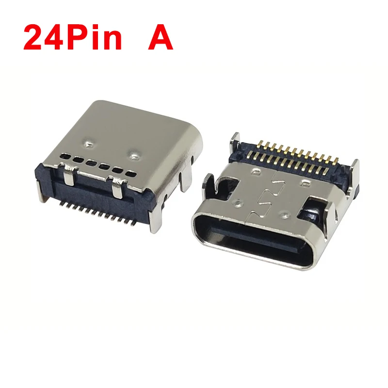 2-6pcs Type C Micro 24Pin USB 3.1 Double row on board Female Port Jack Tail Sockect Plug For phone PD fast charge data connector