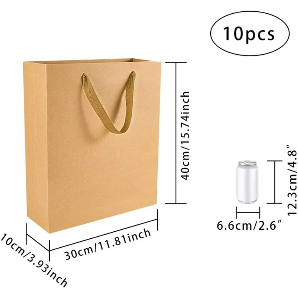 10 Pack Kraft Paper Bags 11.8