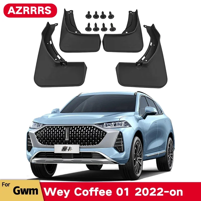 MudFlaps For New WEY Coffee 01 2022 2023 Mud Flaps Splash Guard Mudguards Front Rear Fender Auto Styline Car Accessories