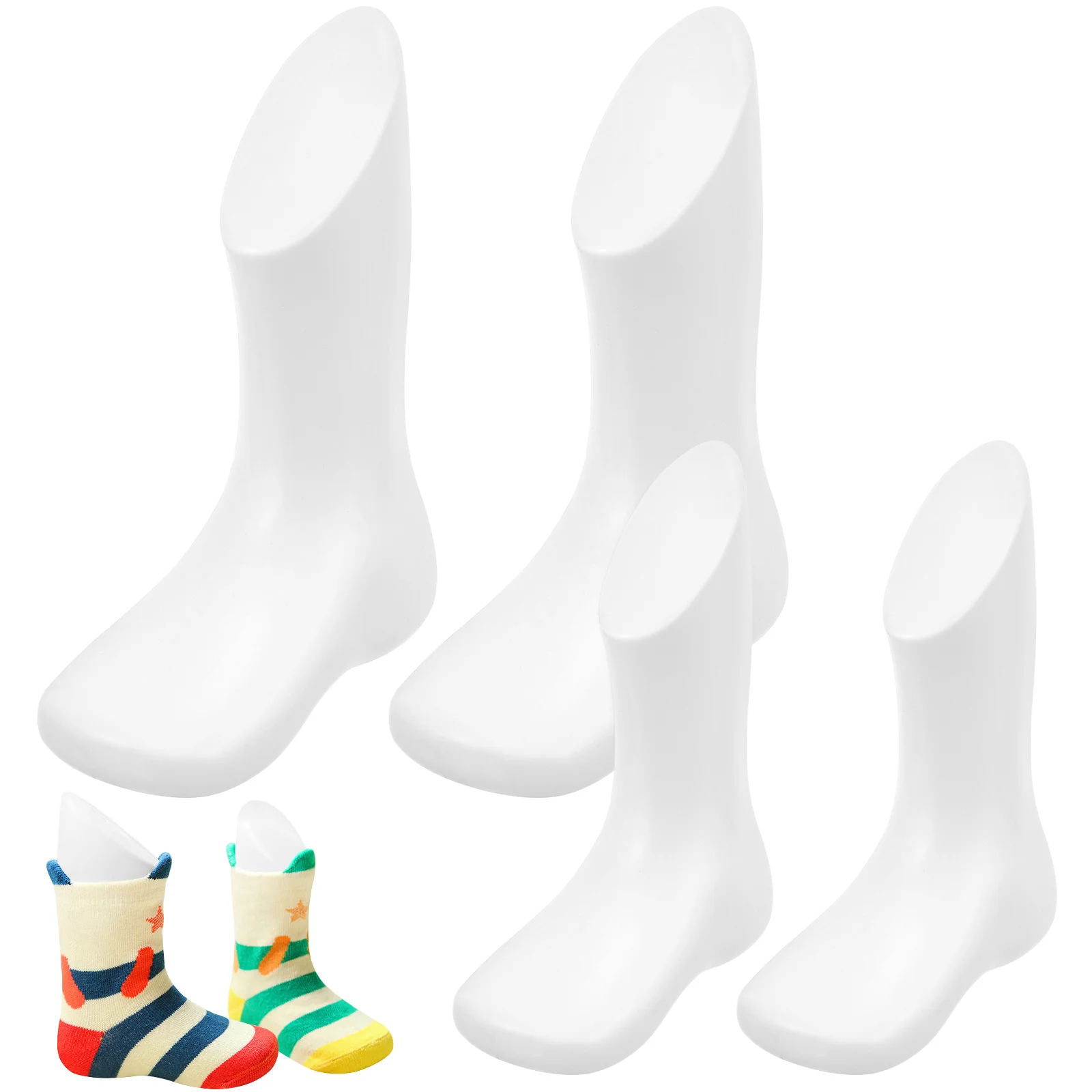 

4 шт. Bobh Foot Sock Display Детские пластиковые носки для мальчиков Магазин обуви Манекен Модель Белый