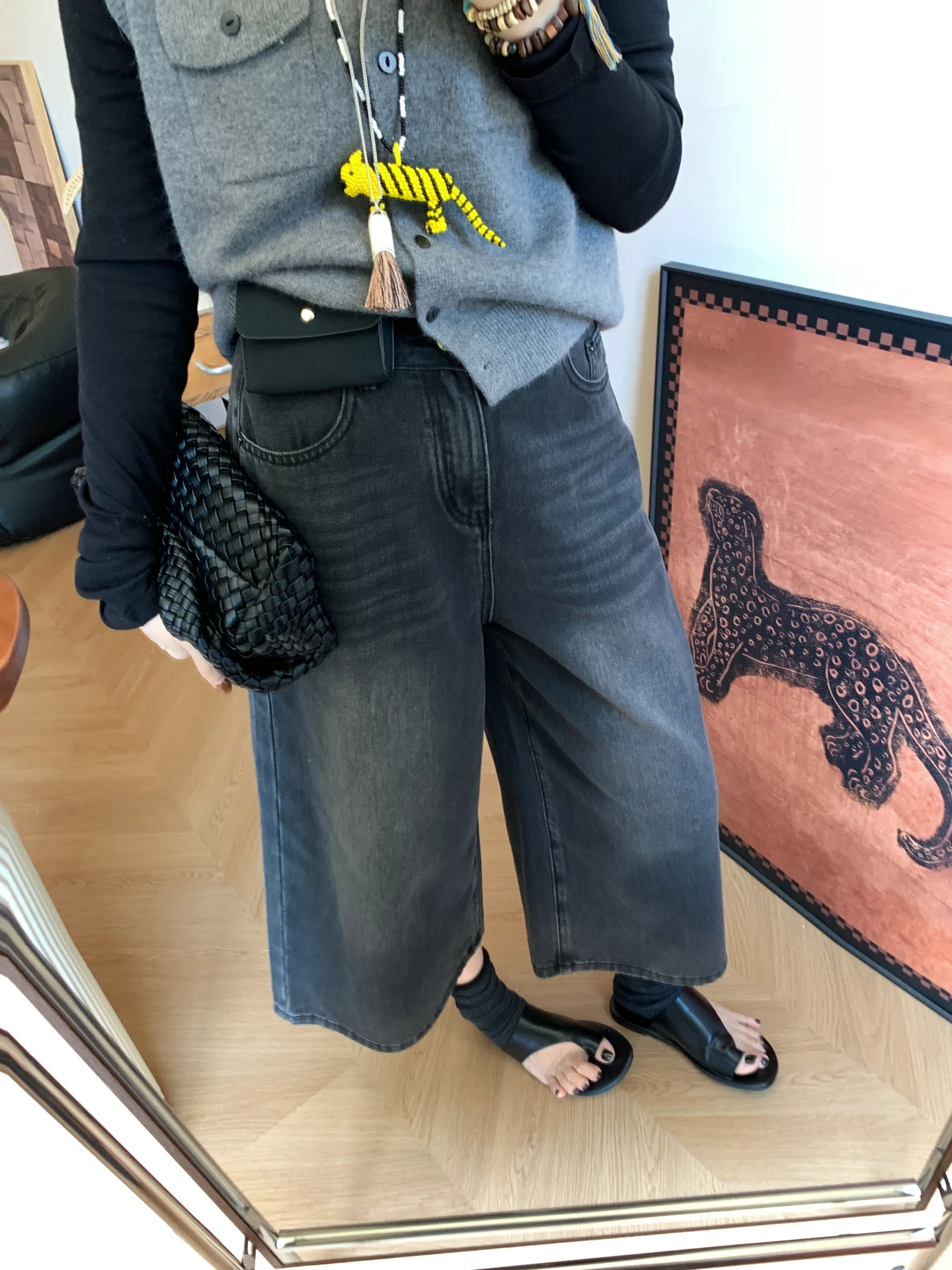 

Женские джинсы с высокой талией, свободного кроя, длиной 7 дюймов, из денима, в стиле ретро, прямые брюки, осень 2025, повседневная одежда для женщин