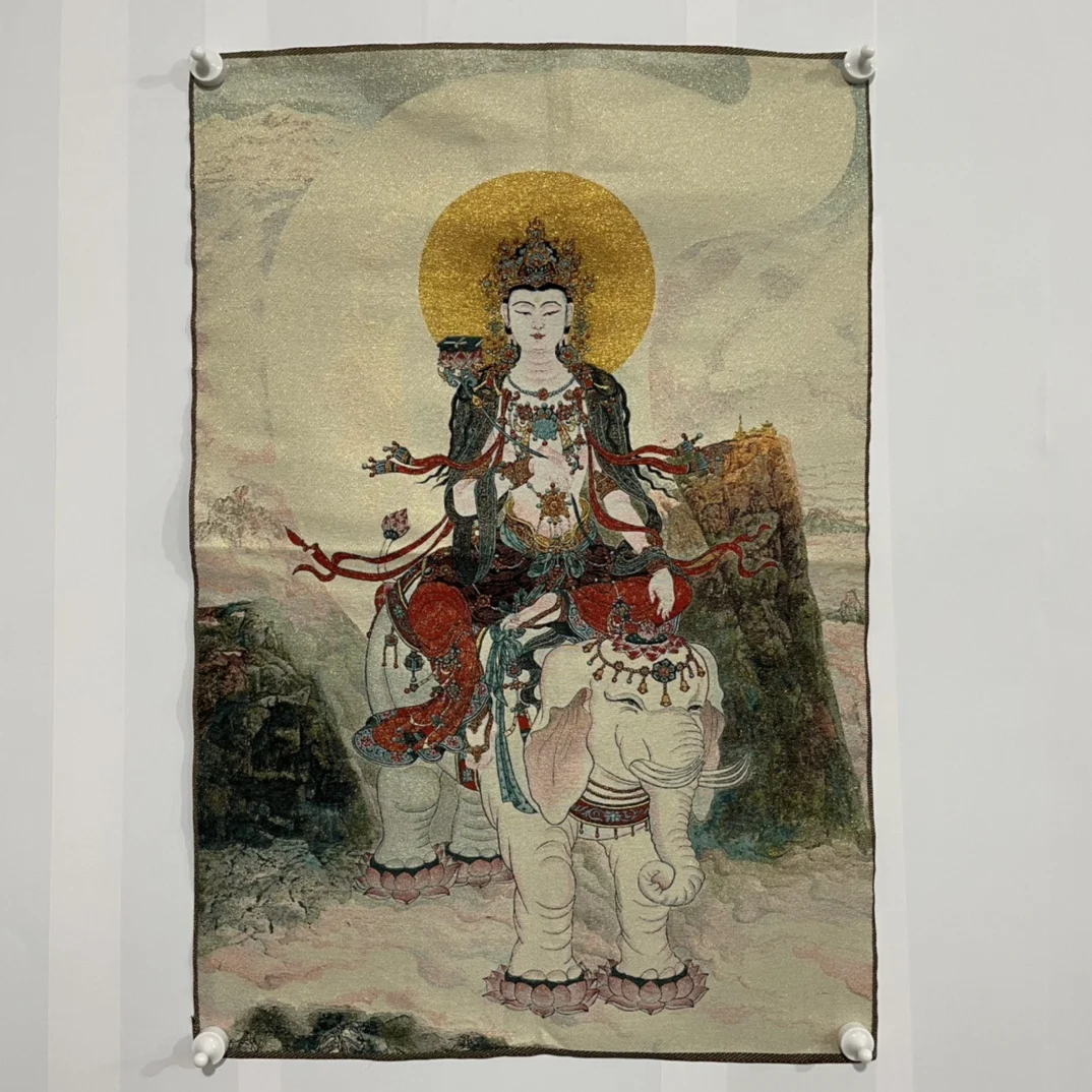 Tibet seda bordado gran cielo negro King Kong Thangka pintura Mura