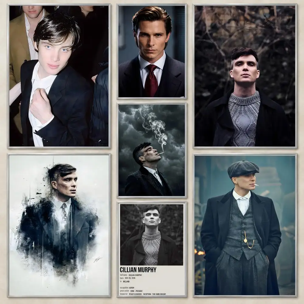 Stylish Film Actor C-Cillian Murphy Poster Self-Adhesive Wall Art HD Print For Dorm Teen Room Decor Gift