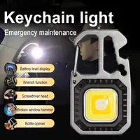 Convenient Carry-on Keychain Camping Light Multi-function COB Rechargeable Emergency Light Mini High Bright Camping Lights