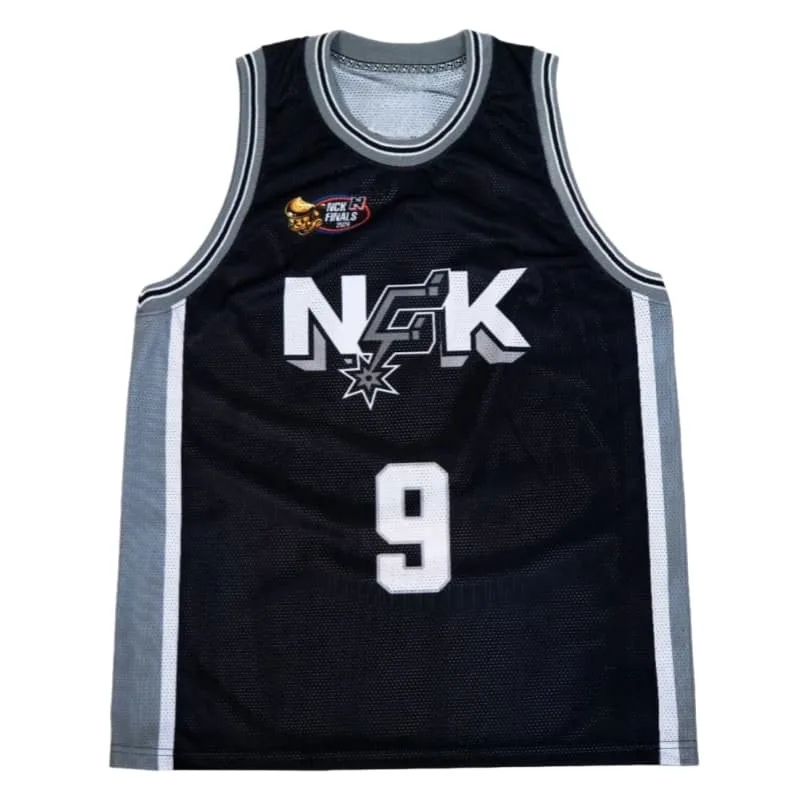2026 New American Retro Basketball Jersey – No. 9 Breathable Mesh Sleeveless Top (Unisex Loose-Fit Sports Tee / Family Matching)