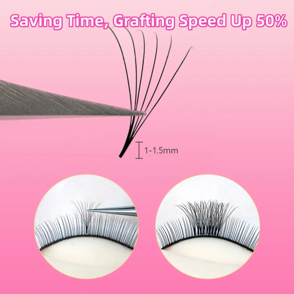 Lashprofessor 100/300/500 Loose Fans Slim Narrow Sharp Stem Premade Volume Lash Loose Fans Promade Thin Pointy Base Fanned Lash