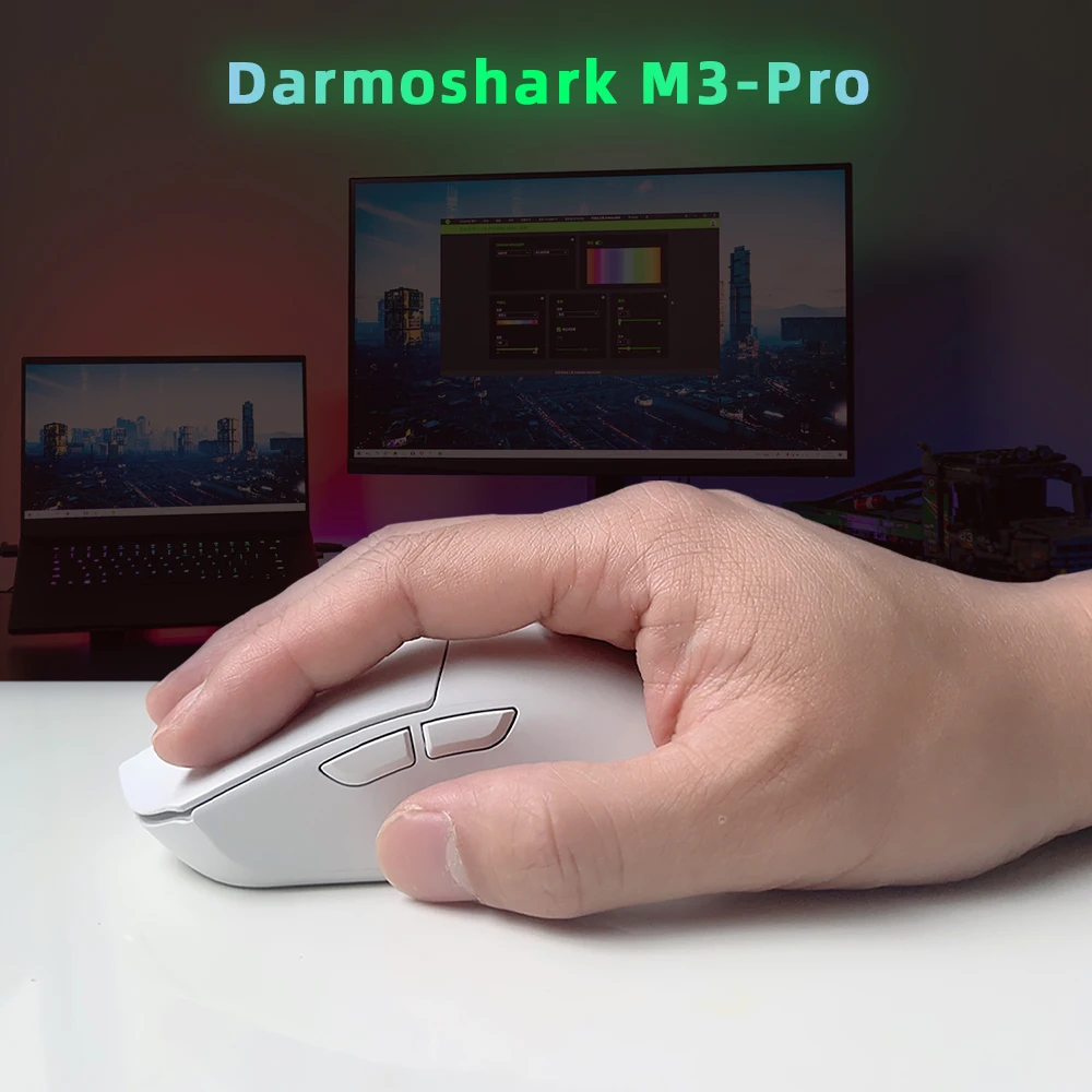 Imagem -02 - Pro Mouse sem Fio Bluetooth para Jogos 4k 26000dpi Pam3395 N52840 Nórdico Ttc para Escritório Laptop Jogo de Computador Darmoshark-m3