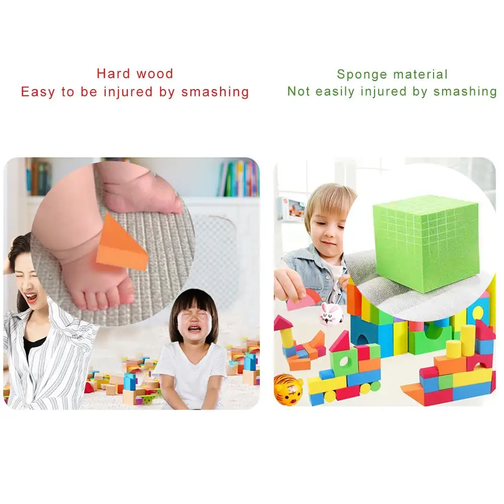 30pcs/box Soft EVA Building Blocks Educational Toys For Children Large Size Colorful Stackable Stem Preschool Toy Boy Girl Gift