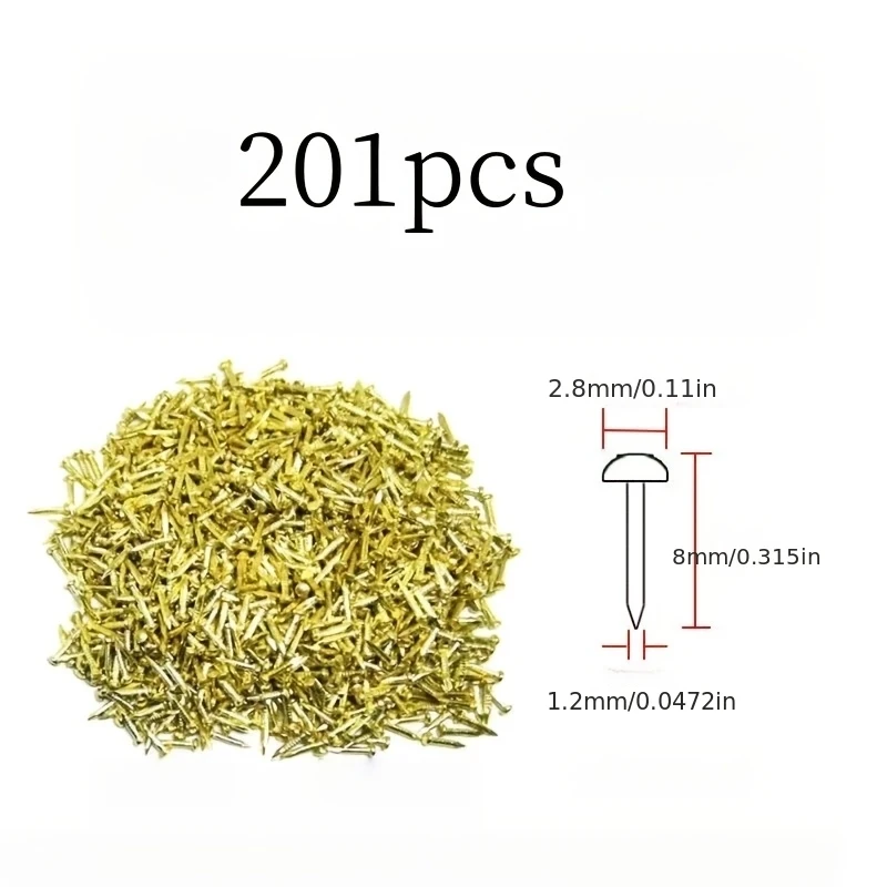 Copper-plated Small Iron Nails, Round Head Small Nails, Wooden Box Nails, Craft Iron Nails, DIY Copper-plated Accessory