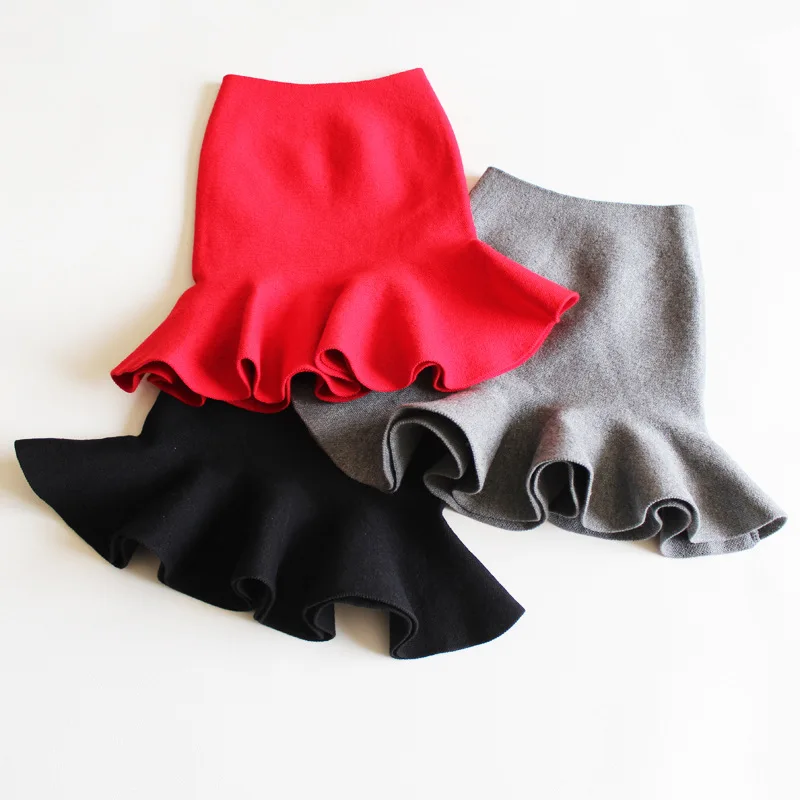 Winter Infant Baby Girls Tutu Skirt Children Fashion Mini Pleated Knitted Skirts Toddler Kids Clothes Autumn 2-10Years SK005