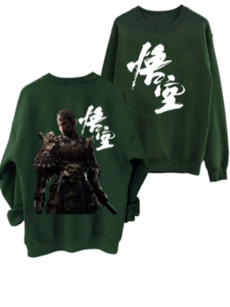 Wukong-Sweat à Capuche à Col Rond et Manches sulfpour Homme, Pull Décontracté, Imprimé en 3D, Collection Automne Hiver 2024