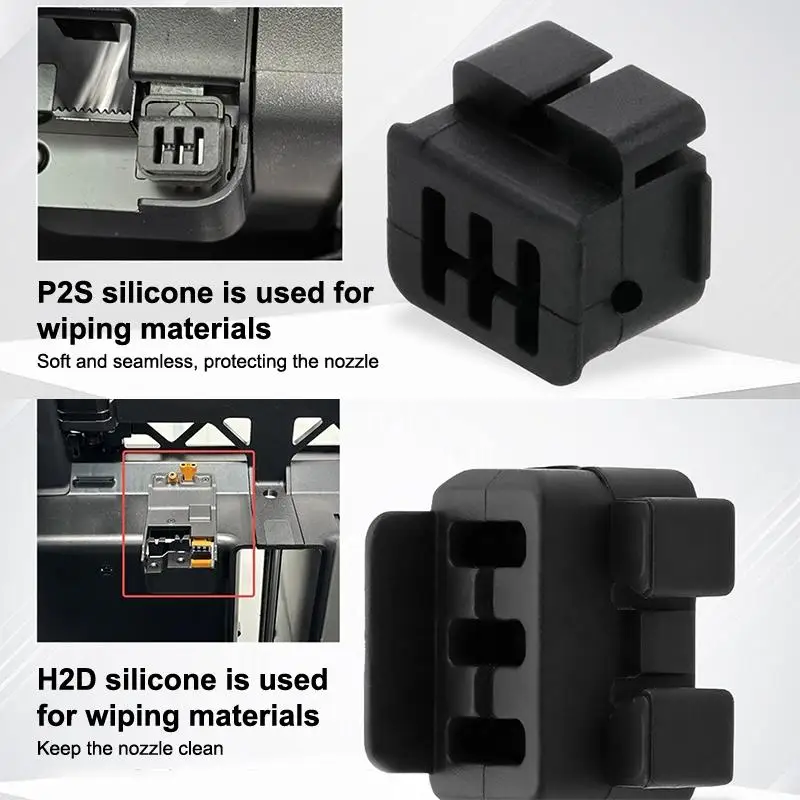 

Replacement Nozzle Wiper for Bambu Lab H2D H2S P2S Silicone Brush for Hotend Clean Keeps Prints Smooth