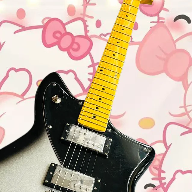 Electric guitar, factory customized, made of maple and peach blossom wood, with irregular silver powder. In stock, free shipping