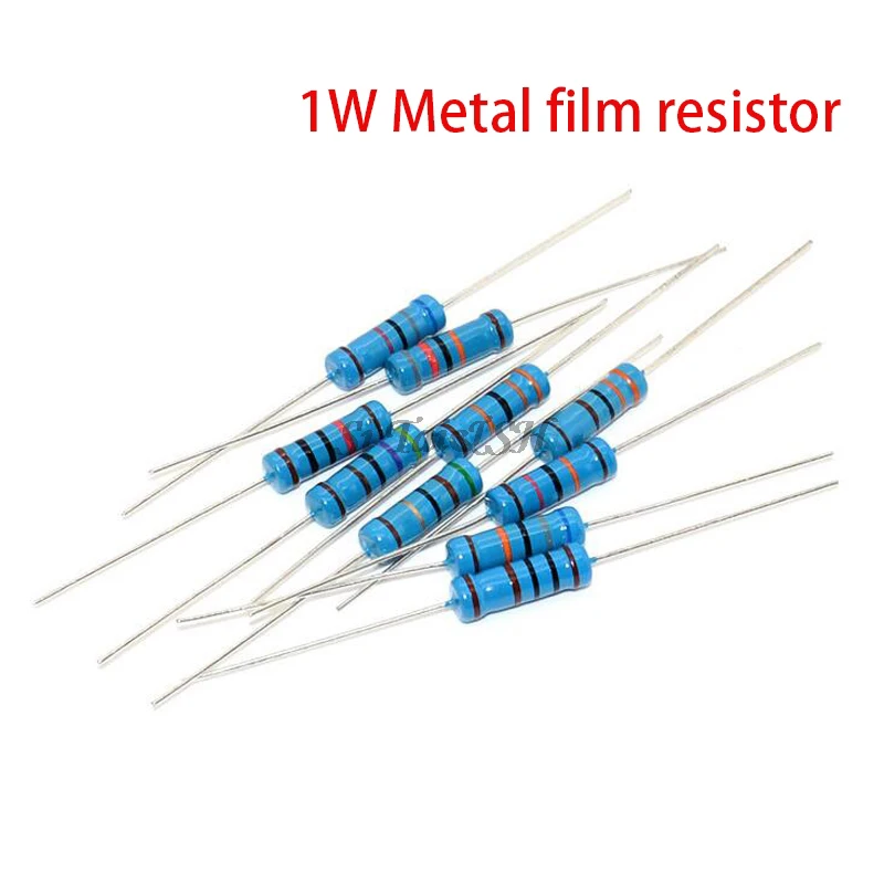 

200pcs 1W Metal film resistor 1% 15R 16R 18R 20R 22R 24R 27R 30R 33R 36R 39R 43R 47R 15 16 18 20 22 24 27 30 33 36 39 43 47 ohm