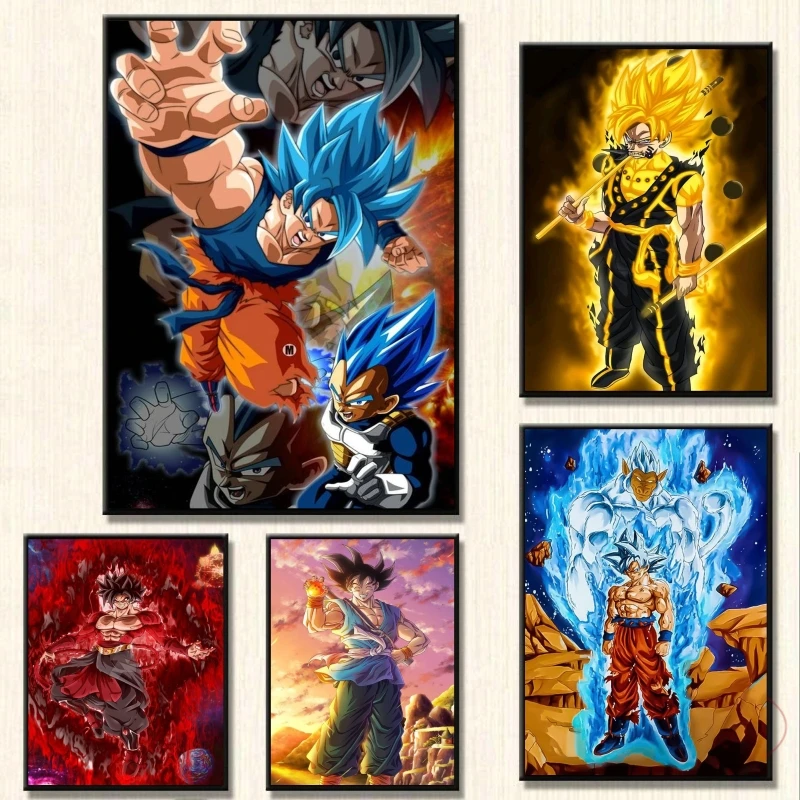 

Print On Canvas Dragon Ball Goku Living Room Modular Prints Gifts Wall Decoration Poster Home Cartoon Character Picture