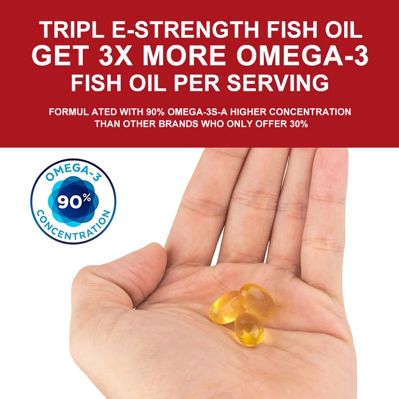 Omega-3 EPA/DHA Fish Oil Capsules - Helps Support Heart, Brain and Joint Health, Relieves Pain and Improves Cognitive Function