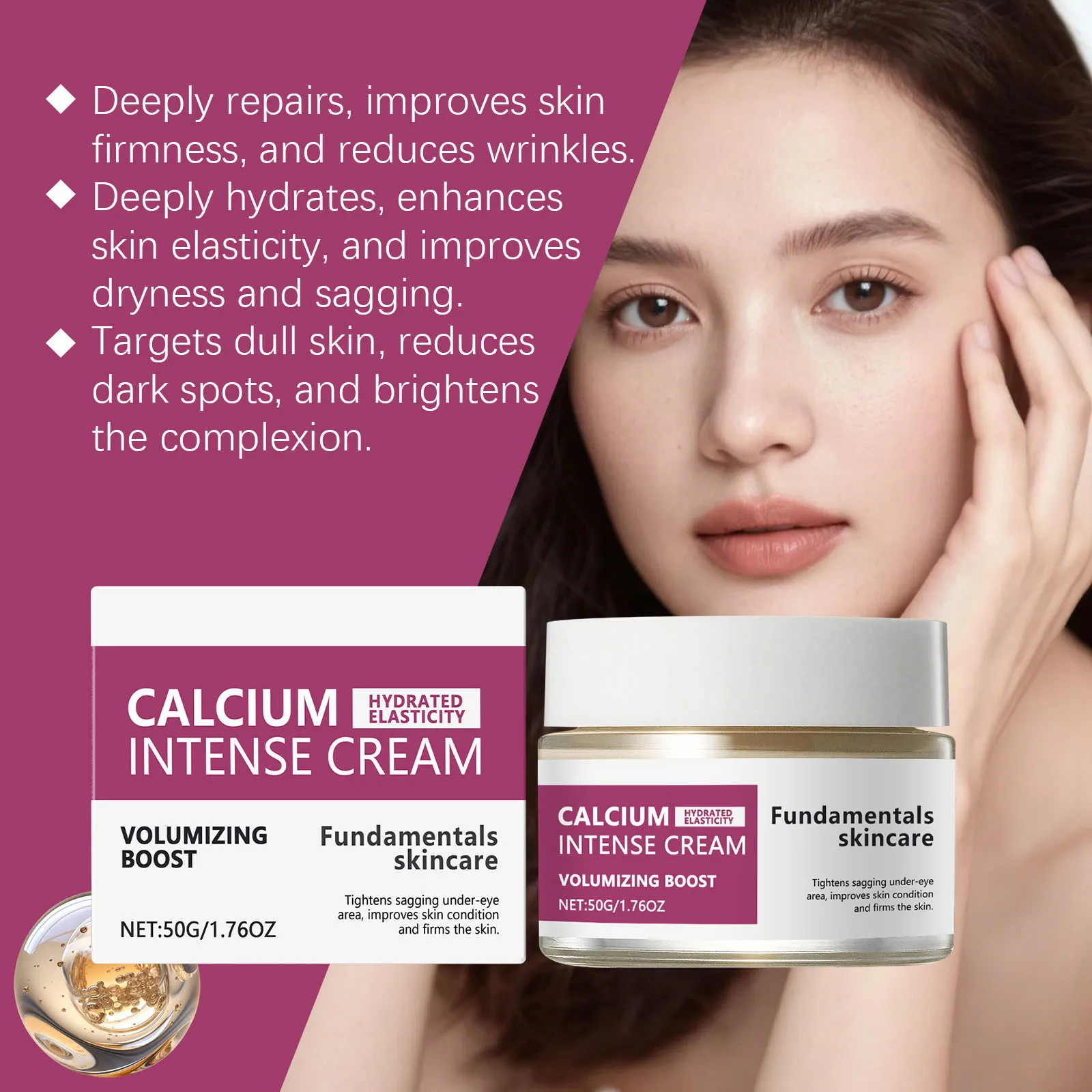 Увлажняющий крем для лица Стойкое увлажнение Успокаивающая кожа Увеличивает эластичность Уменьшает S-образные точки Осветляет блеск Питательный крем для лица