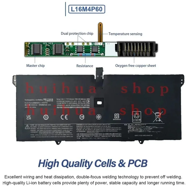 New L16C4P61 L16M4P60 70Wh LAPTOP BATTERY FOR LENOVO Yoga 6 Pro 920 920-13IKB US JM