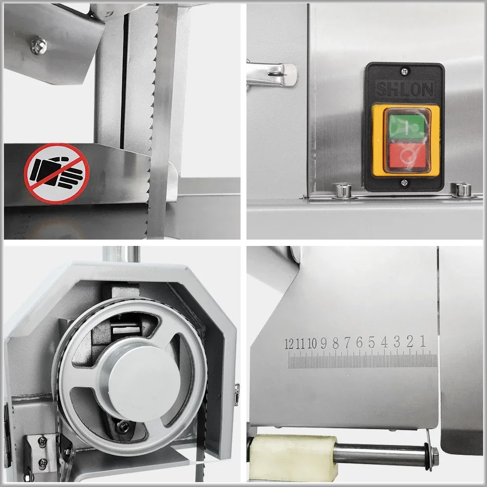Small Industrial Commercial Portable Electric Fish Cow Steak Frozen Table Band Saw Bone Meat Cutting Cutter Machine
