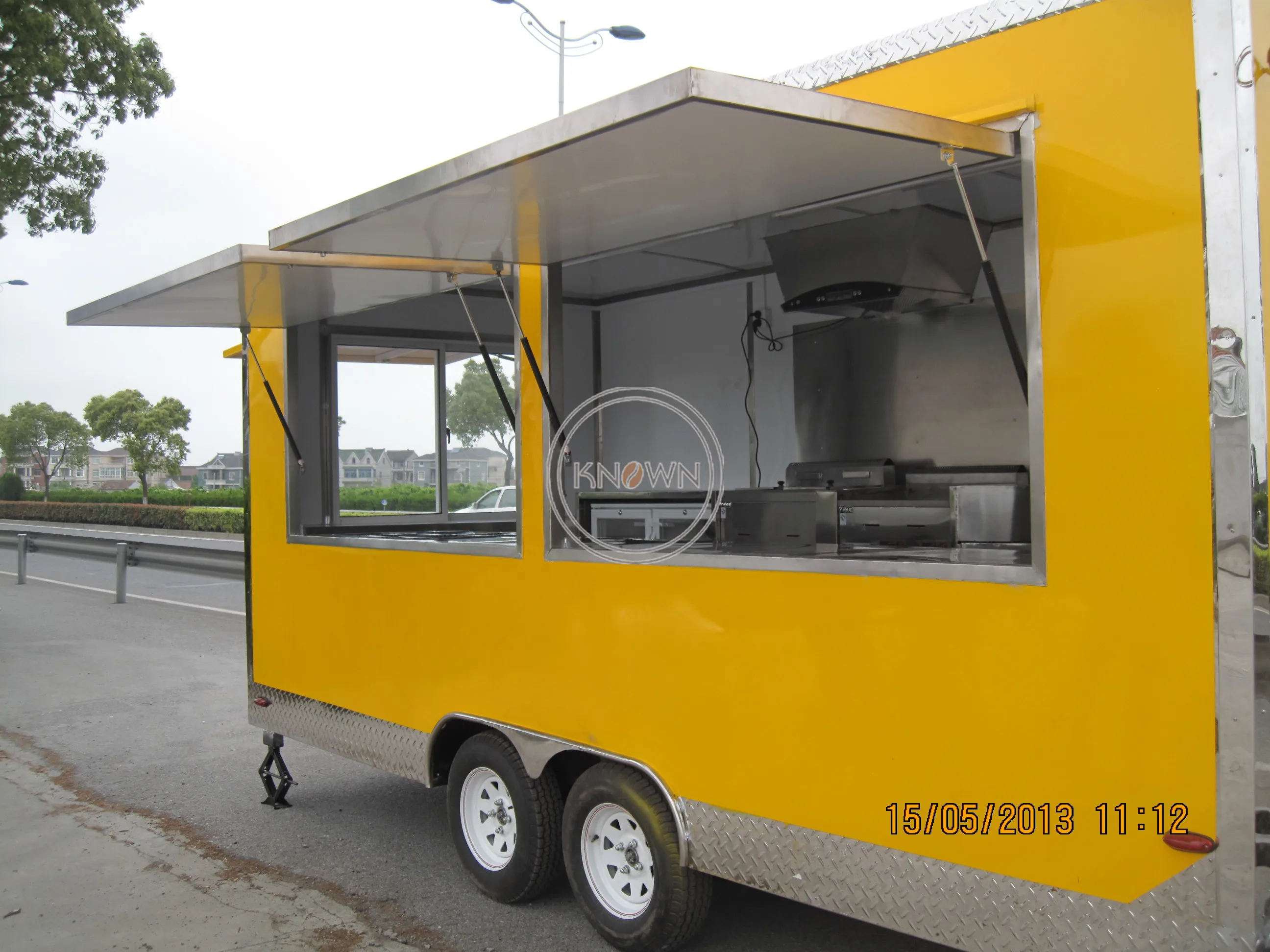 Street Vending Carts Electric Food Trailer Mobile Room Outside Waterproof Type Food Van Trailer Ce Approved