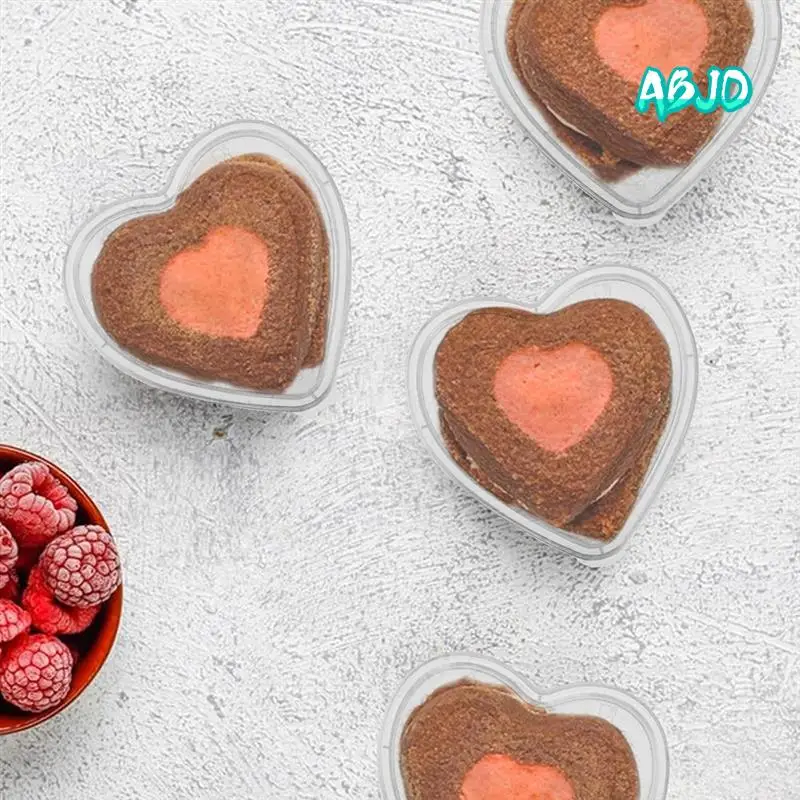 

ABJO-Valentine's Day Heart Shaped Storage Containers, 5 Oz Heart Shaped Slime Storage For DIY Craftmaking Liquid Foam