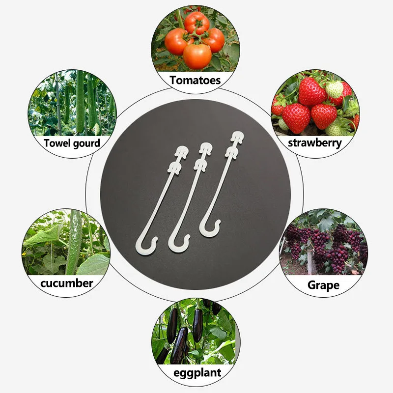 9.5/13/16CM Tomato Support J Hooks Plant Support Vegetable Clips To Prevent Tomatoes Fruit Cluster From Pinching or Falling Off