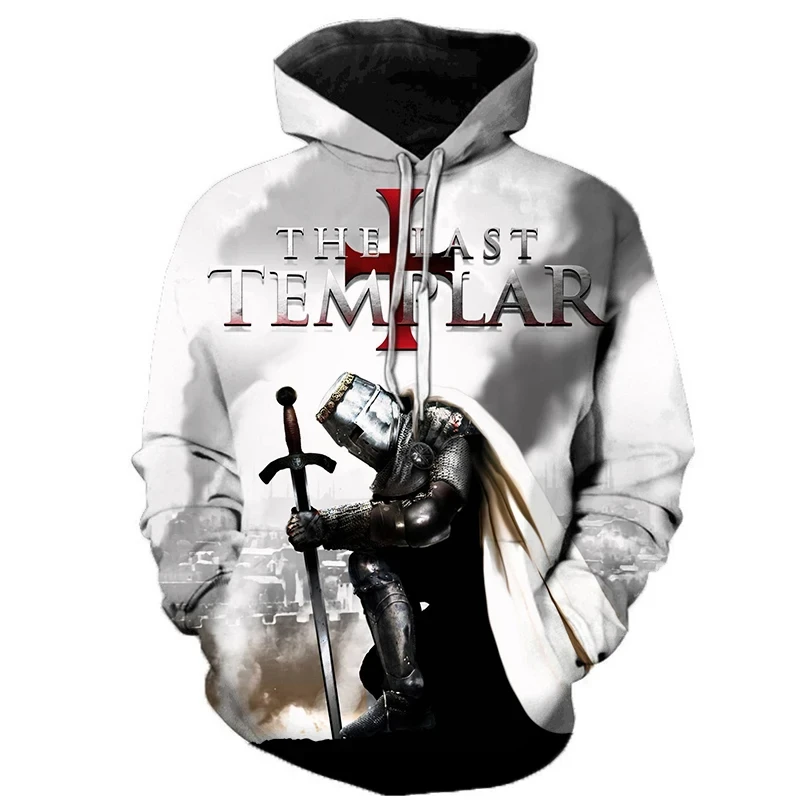 

2024 New Knights Templar Autumn 3D Printed Hoodies Men Women Fashion Casual Hooded Sweatshirts Kids Pullover Outerwear men coat