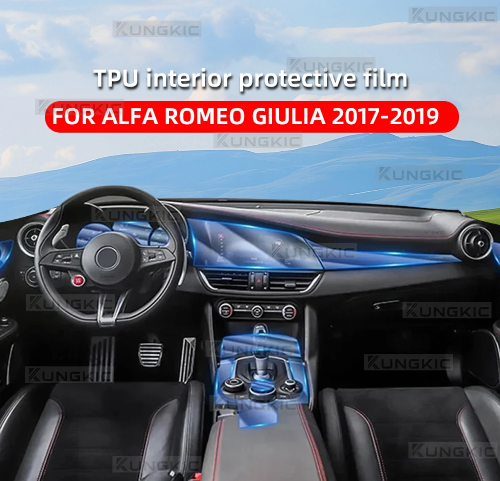 

Interior Film For Alfa Romeo Giulia 2017 2018 2019 Car Center Console Transparent TPU Protective Anti-scratch Repair Accessories