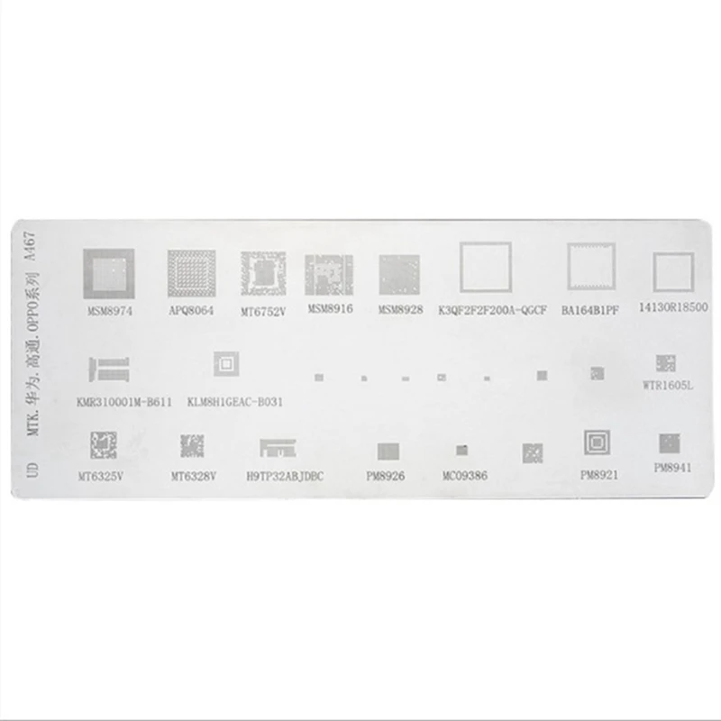 ใหม่ลายฉลุ BGA สากล8ชิ้นสำหรับ MTK MSM Samsung Huawei Xiaomi iPad CPU RAM PM Power IC reball PIN แม่แบบความร้อนโดยตรง