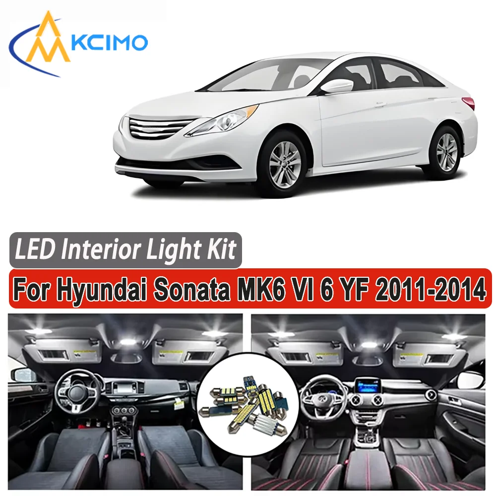 

Kcimo LED For Hyundai Sonata MK6 VI 6 YF 2011 2012 2013 2014 Premium Bright LED Interior Dome Map Trunk Light Kit Car Led Lamps