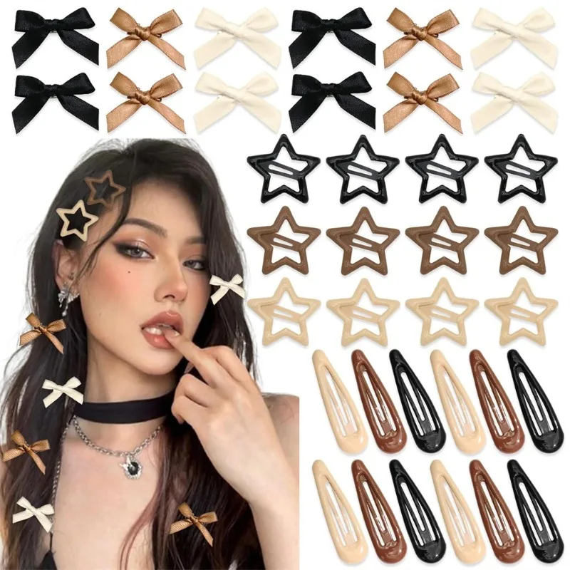 Hot Selling 36PC Bow Hair Clip Duckbill Clip Fashionable Oil Drop Clip BB Clip Bangs Clip Water Drop Clip Dopamine Hair Clip