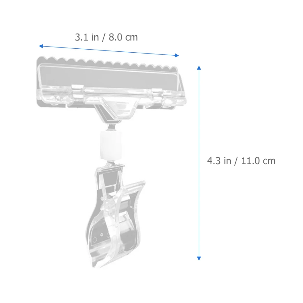 

12 pcs Price Tag Stand Sign Clips Rotatable Plastic Adjustable Retail Display Cabinet Use Lightweight Double Ends Structure Hold