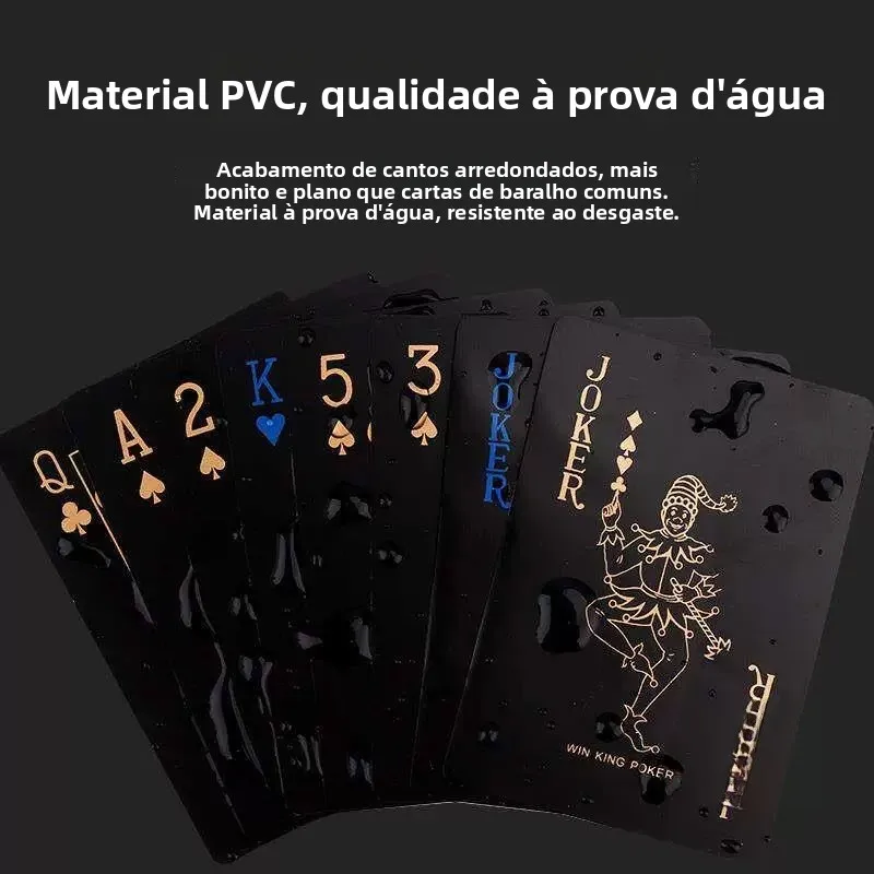 防水pvcマジックポーカーカード、洗える高級感あふれるクリエイティブな黒の破損防止プレイングカード、ゲーム愛好家向け