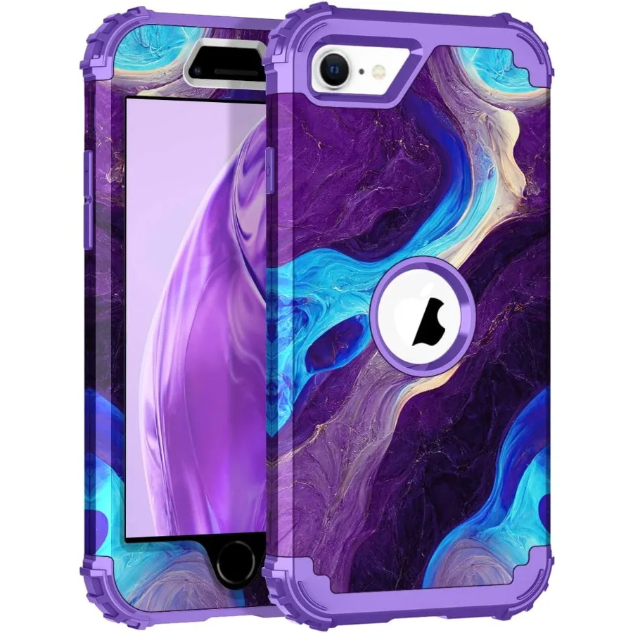 

Shockproof Protection Case for iPhone SE 2022/2020 3rd/2nd Generation 4.7 with Hybrid Hard Plastic and Silicone Rubber