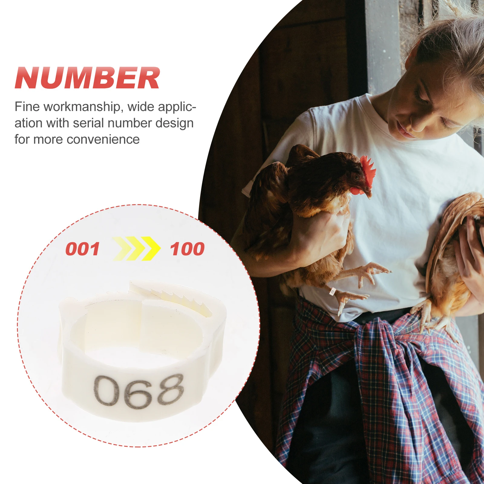 

100pcs Chicken Leg Bands Adjustable Poultry Identification Rings Reusable Plastic Foot Rings Durable Heat Resistant For Ducks