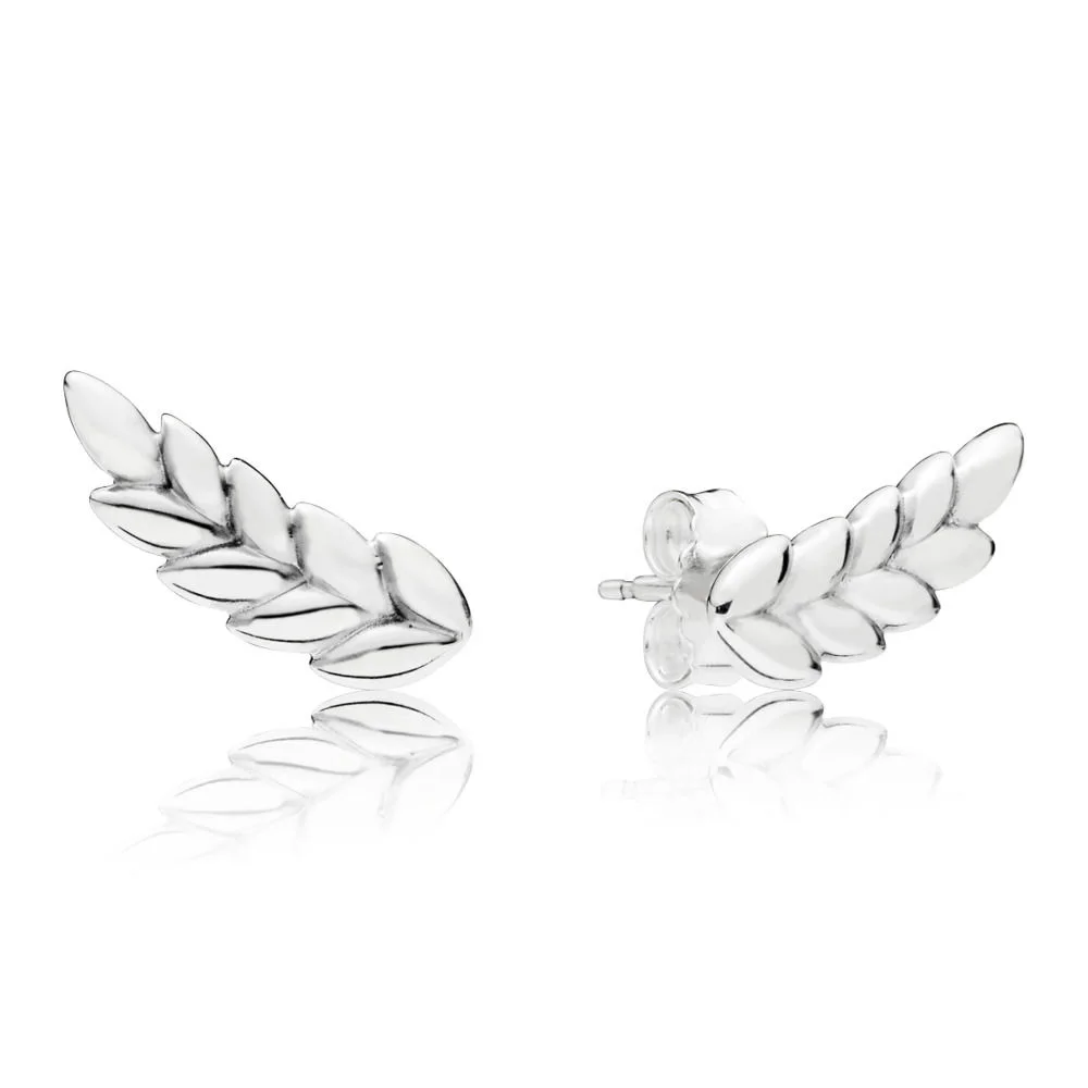 1 Pair 925 Sterling Silver Earrings Ginkgo Biloba Leaves Diy Arrow Clear Cz Earring For Women Wedding Party Jewelry Gift