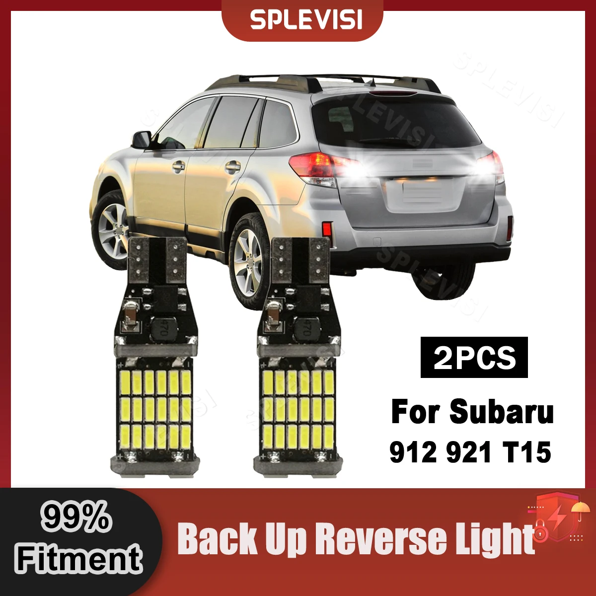 6000K 2PCS LED Reverse Backup Lights HID White For Subaru Outback 2005-2022 2006 2007 2008 2009 2010 2011 2012 2013 2014 2015