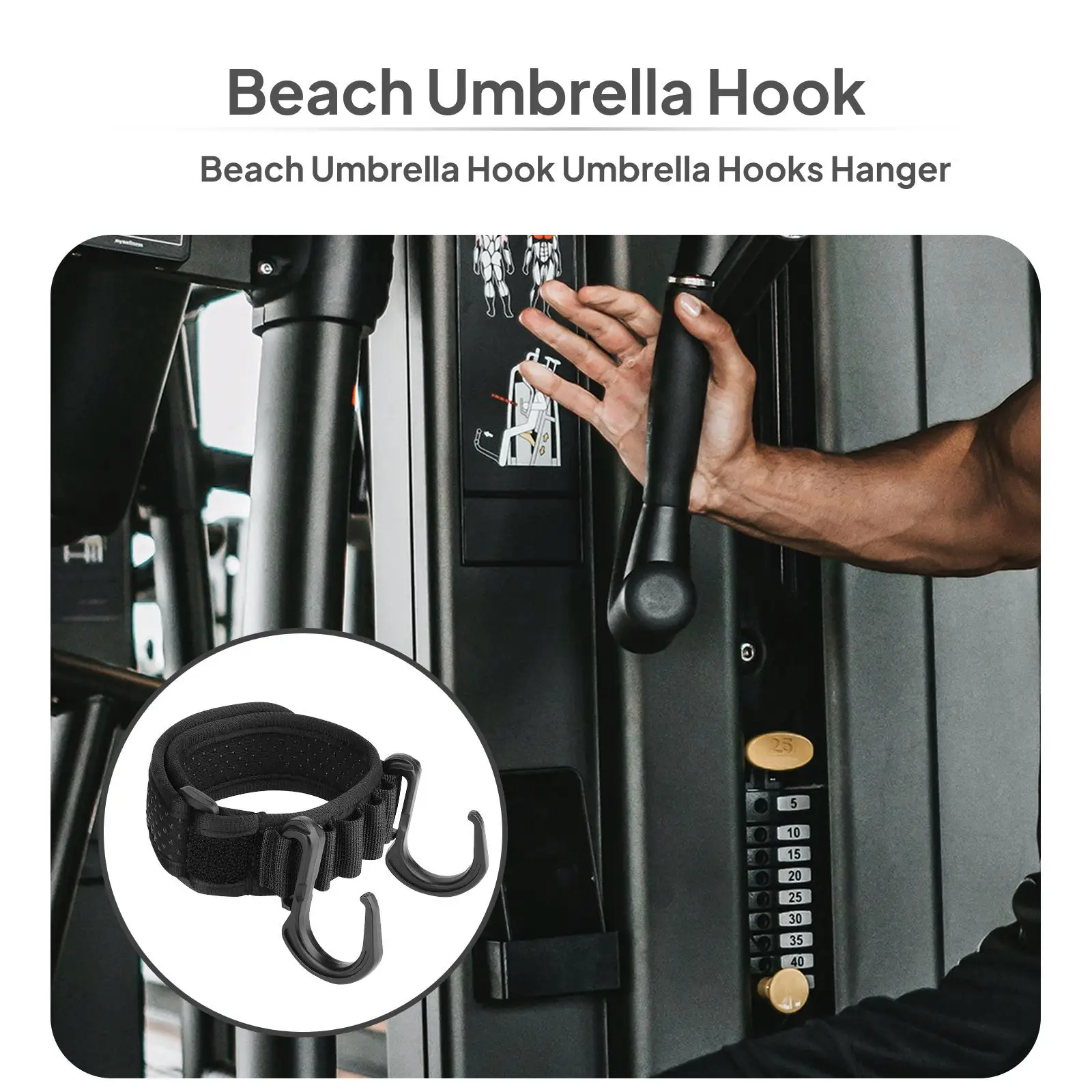 Wear Resistant Beach Umbrella Hook Multi Use Hanger Attachment for Towels Sunglasses Hats Clothes Bags