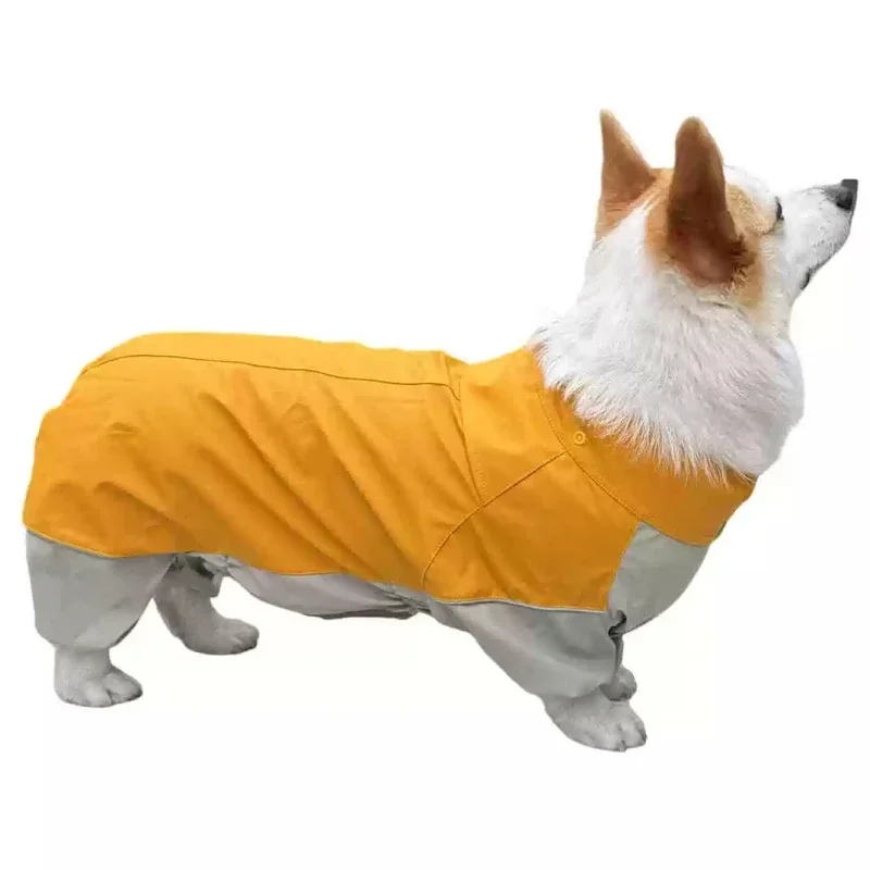 Welsh Corgi Dog Raincoat Pug French Bulldog Clothes Waterproof Clothing American Bully Pitbull Dog Clothing Jumpsuit Pet Apparel