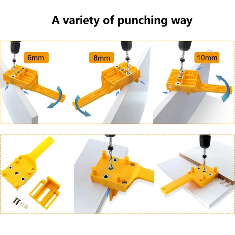 Woodworking Straight Hole Punch Parts 6-10Mm ABS Plastic Hand-Held Plank Puncher Woodworking Locator