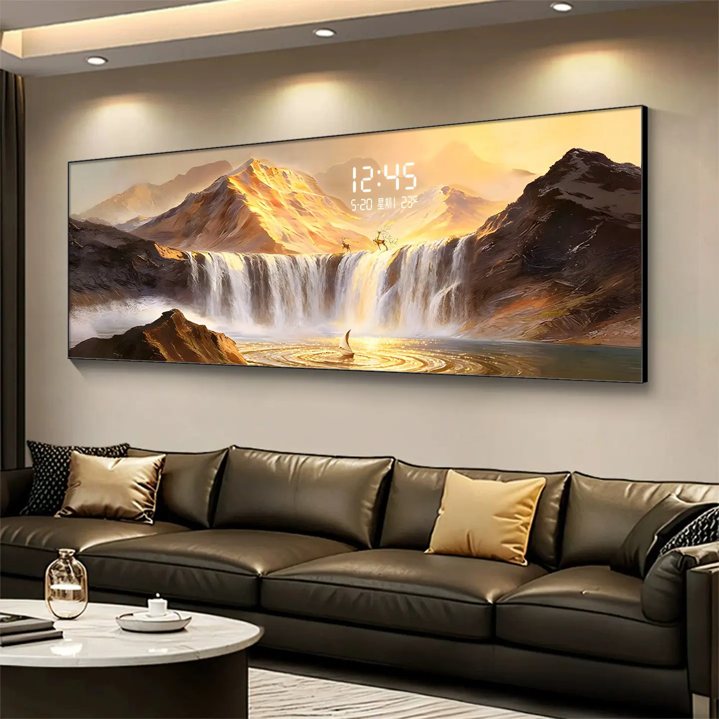 digital display wall clock noiseless large decorative Led wall clock home design dekorache do pokoju living room furniture