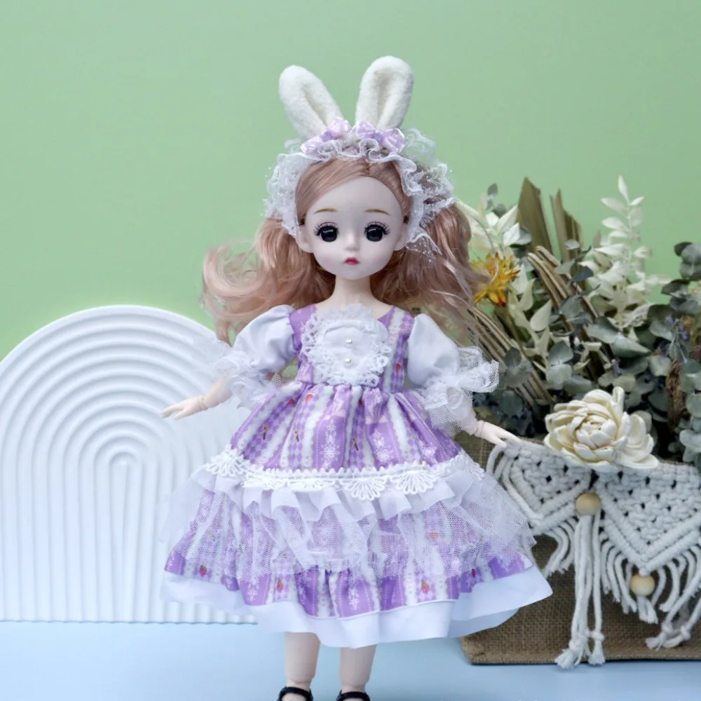 

1/6 SD 30cm Bjd with Clothes Attractive Eyes High Heel Princess Dress Up BJD with Wig Make Up Ball Jointed