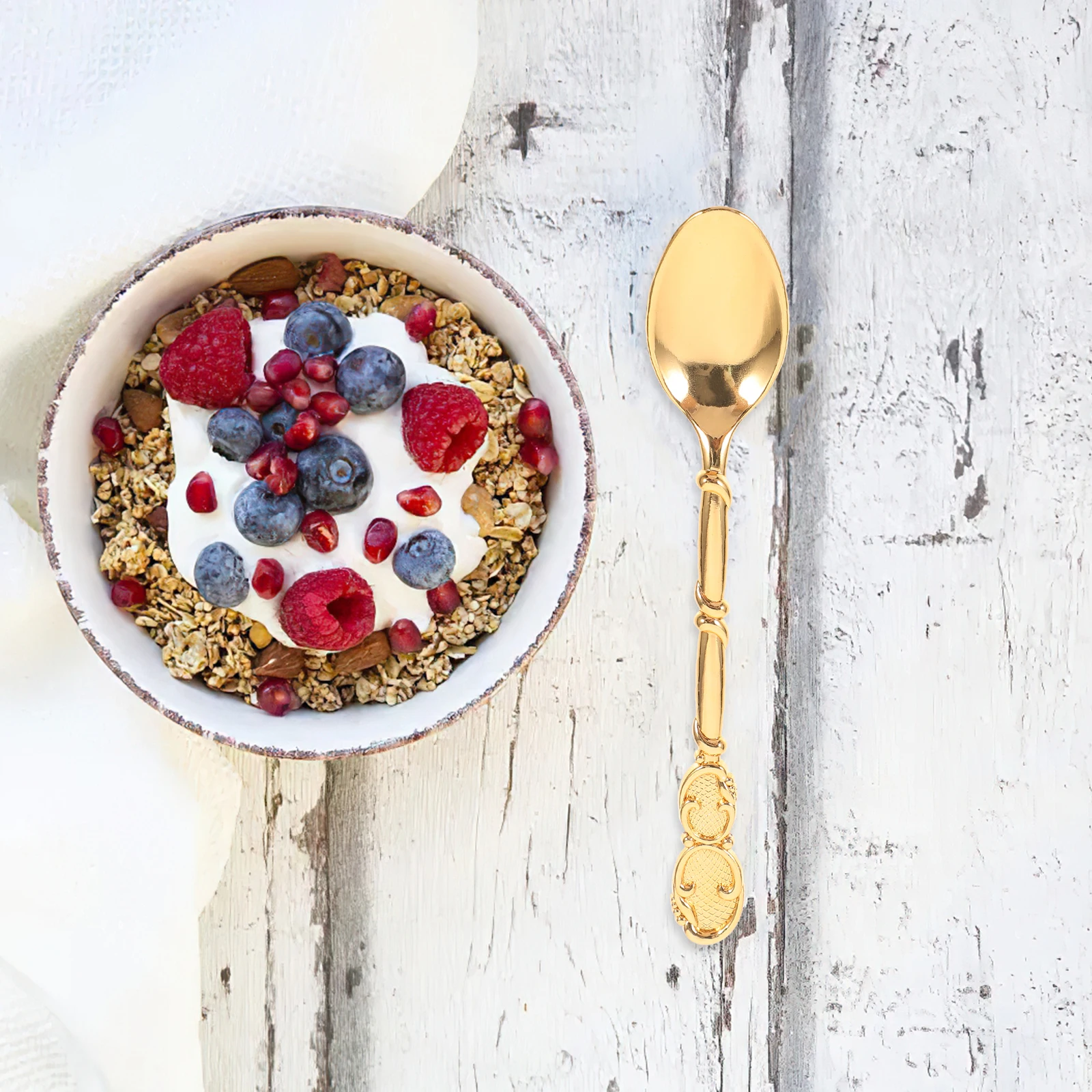 

Vintage Dessert Spoon Long Handle Zinc Alloy Stirring Spoon For Coffee Tea Ice Cream Pudding Smooth Kitchen