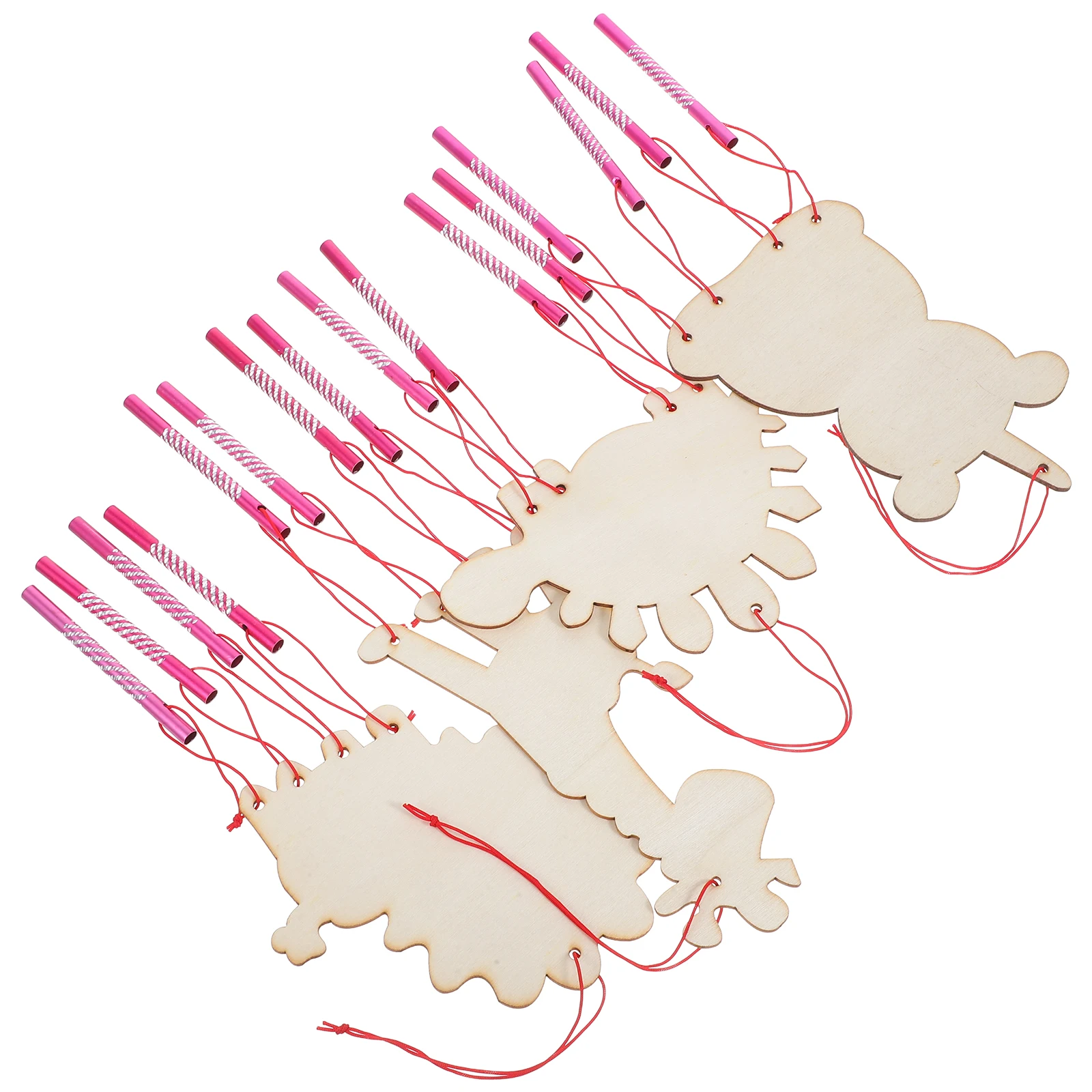 

4 Sets Coloring Wind Chimes Wooden Wind Chime Craft Supplies DIY Kits Kids Paintable Craft Supplies Decor Butterfly Pendant