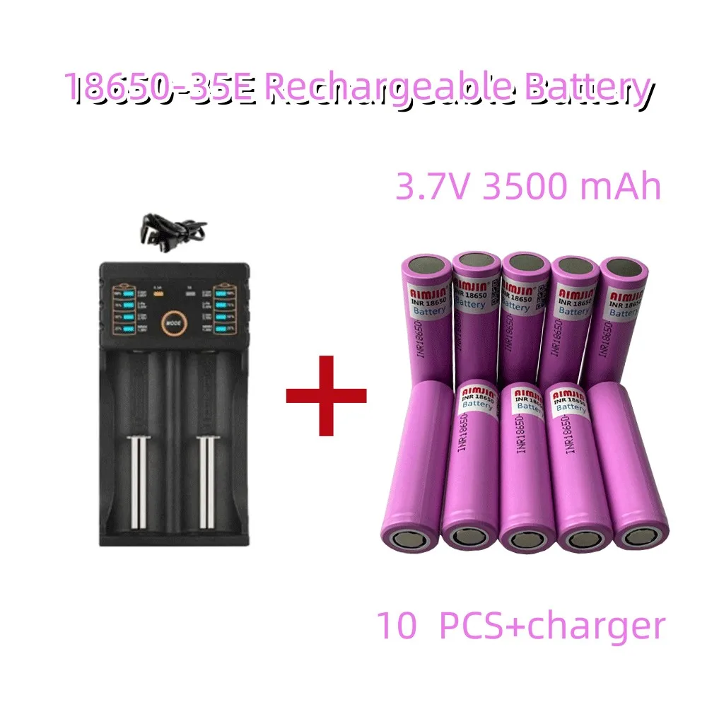 Bateria 3,7 V 3500 mAh 18650 do Samsung 35E INR 18650 20A Bateria litowa Lon Zamienna bateria zewnętrzna z ładowarką